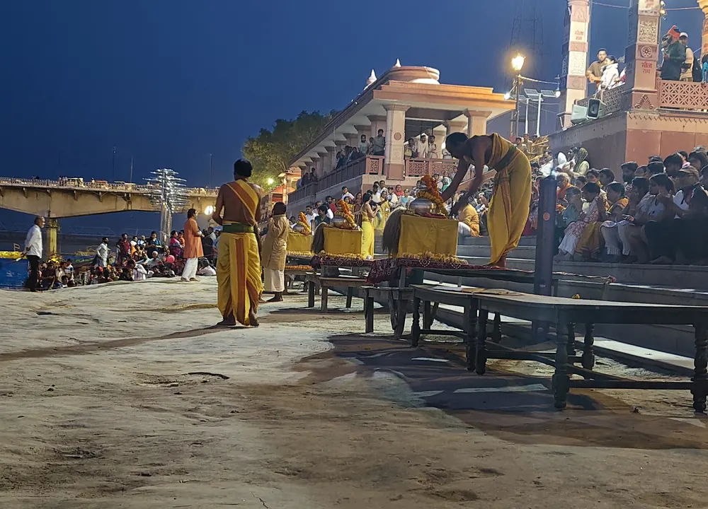 Evening aarti at Saryu Ghat, Ayodhya