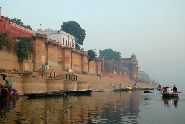 Ghats along the Ganges in Varanasi